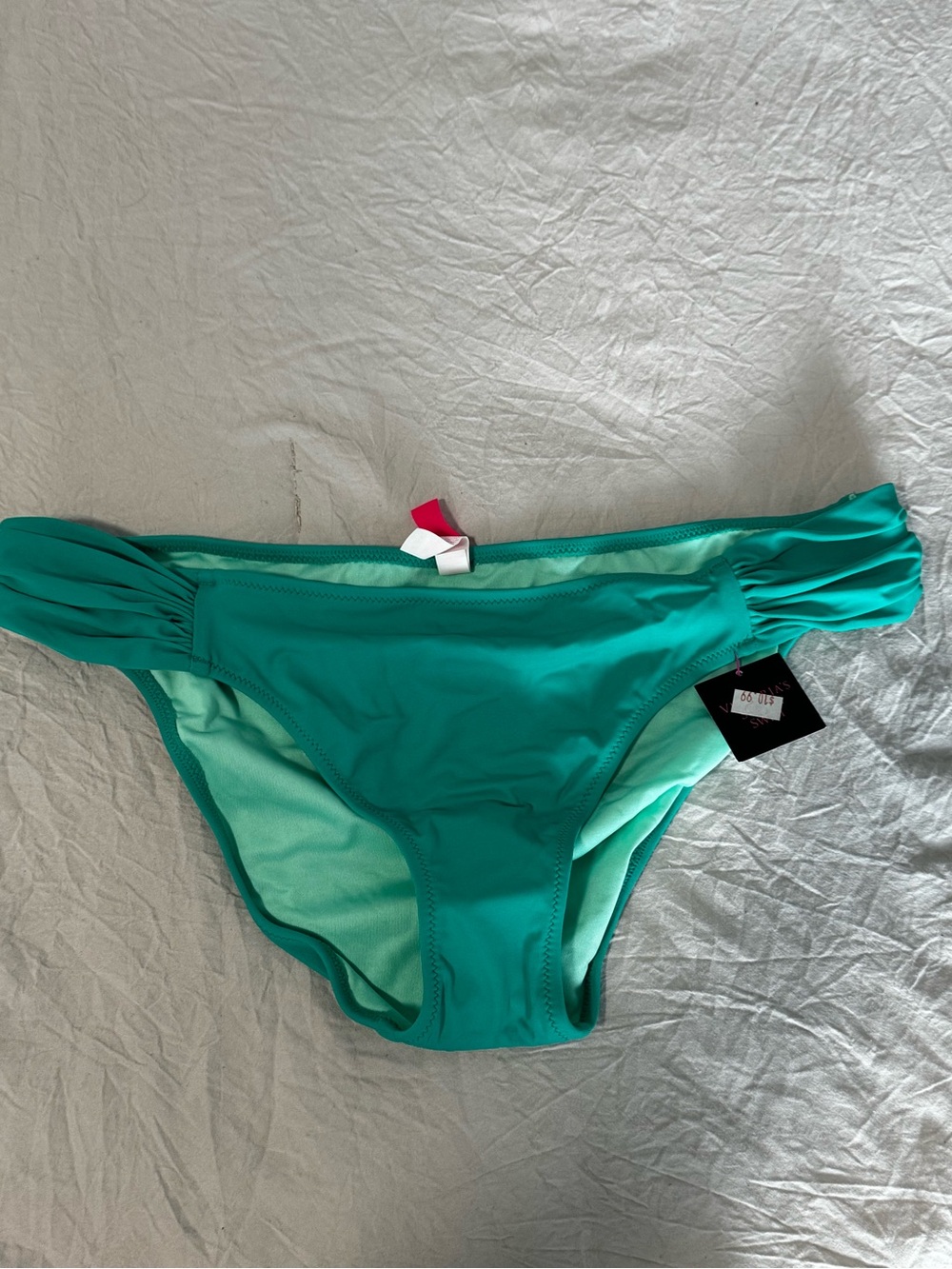 Victoria's Secret Teal Bikini Bottom with Gathered Sides